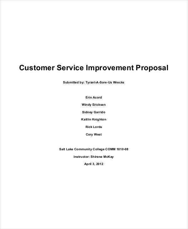 customer service research proposal sample