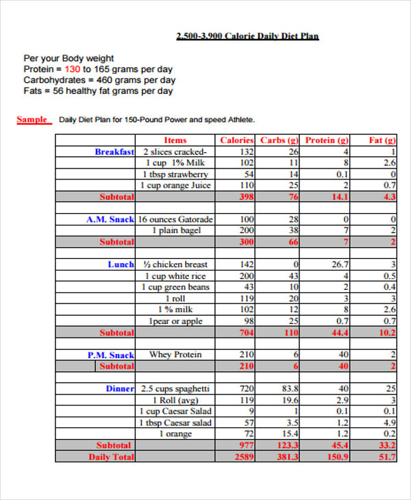 18-diet-plan-templates-sample-example-format-download