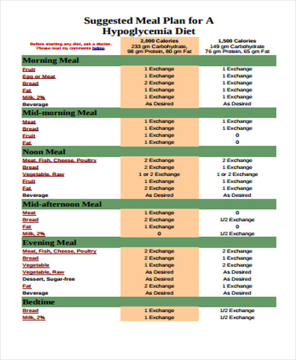 18 Diet Plan Templates Sample Example Format Download 2849