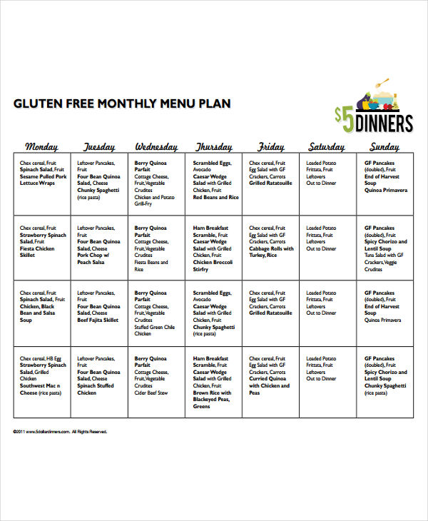 weight loss meal planner template