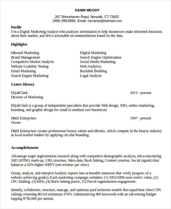 40+ Basic Marketing Resume