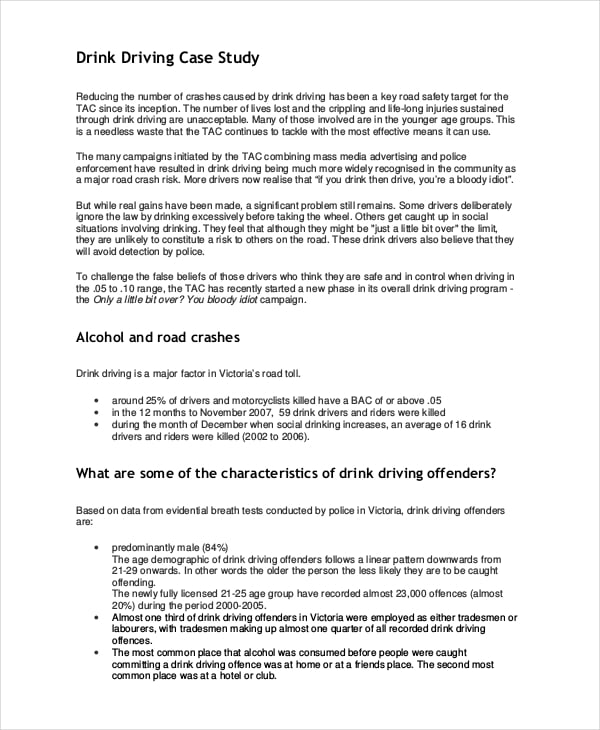 drink driving case study
