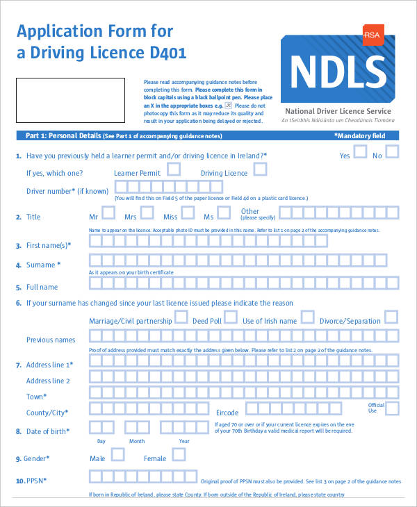 35 Application Form Samples 8323