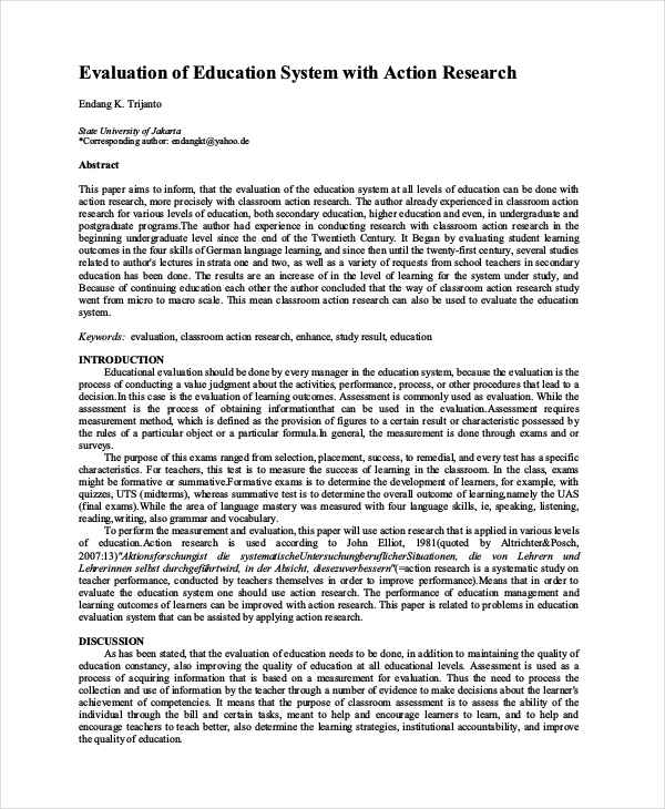 education action research paper