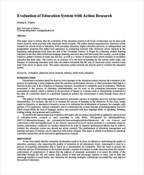 example of an educational research paper