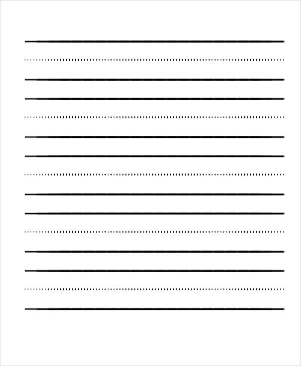 double spaced on lined paper