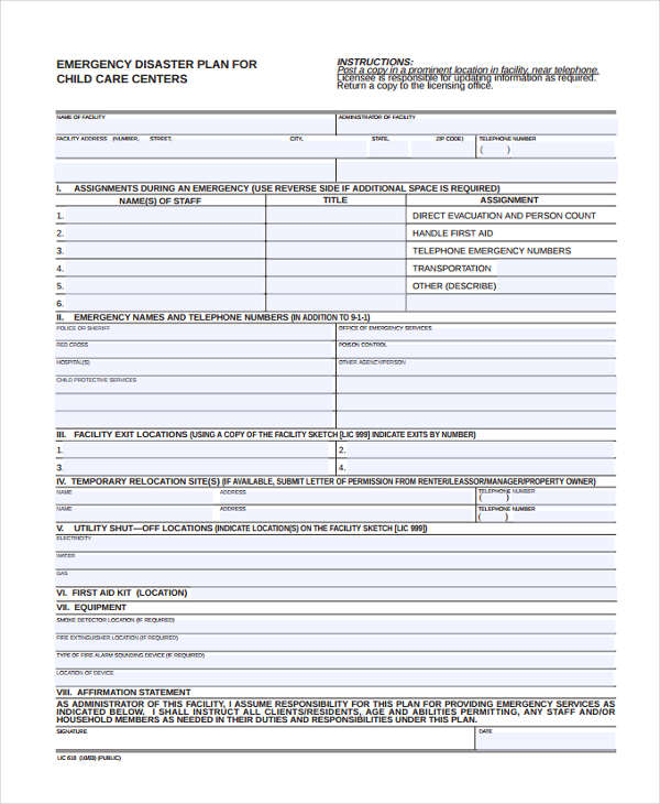 10 Disaster Plan Templates Free Sample Example Format Download