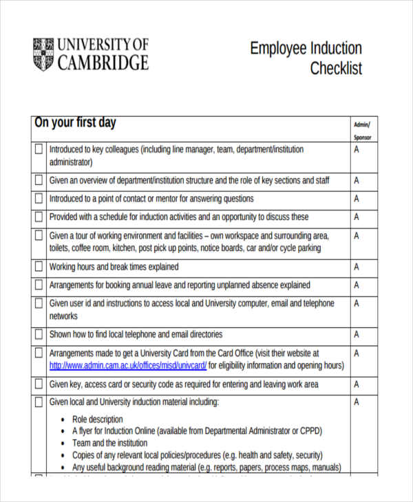 Employee Checklist Template - 15+ Free Samples, Examples Format Download