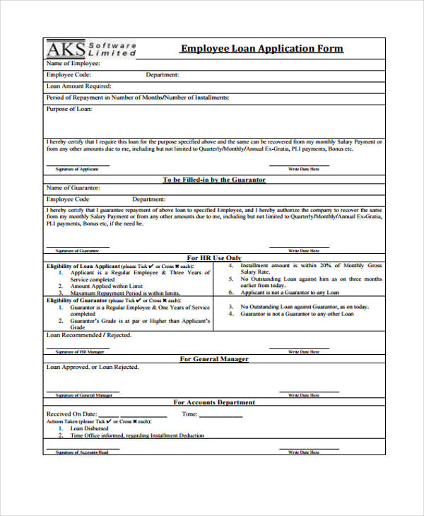 employee loan application