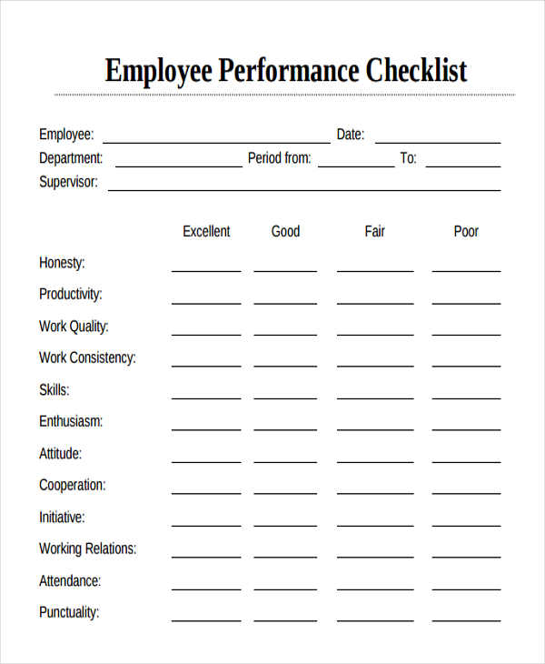 Employee Checklist Template