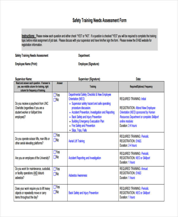 19+ Needs Assessment Form Templates