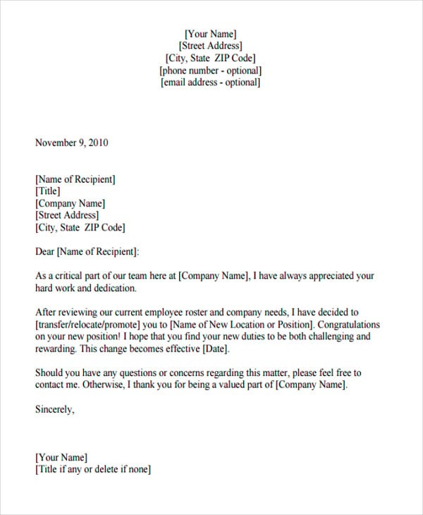 26+ Transfer Letter Templates in PDF