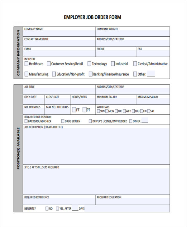 employer job order