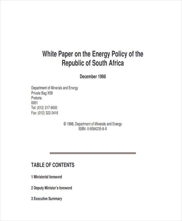 energy policy white paper