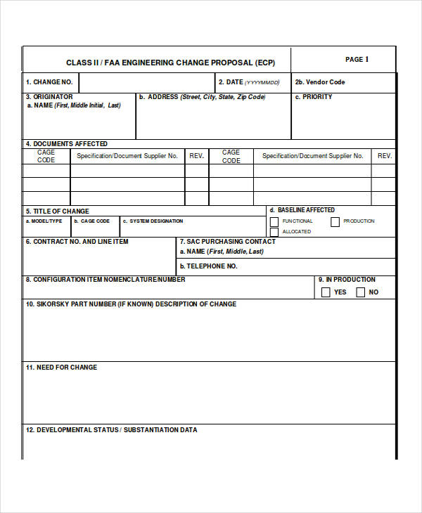 Engineering Change Proposal Example