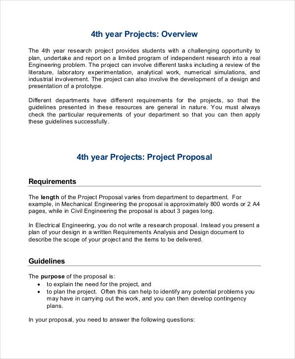 engineering research proposal