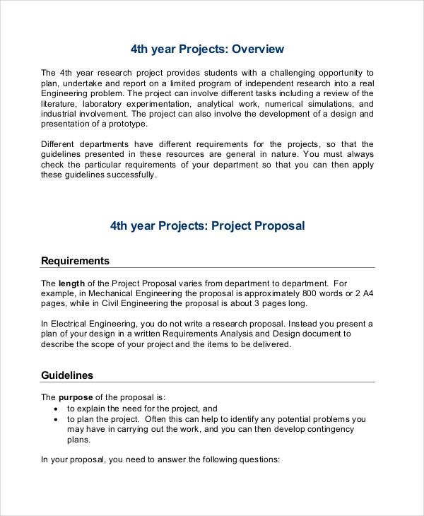 project proposal qualifications