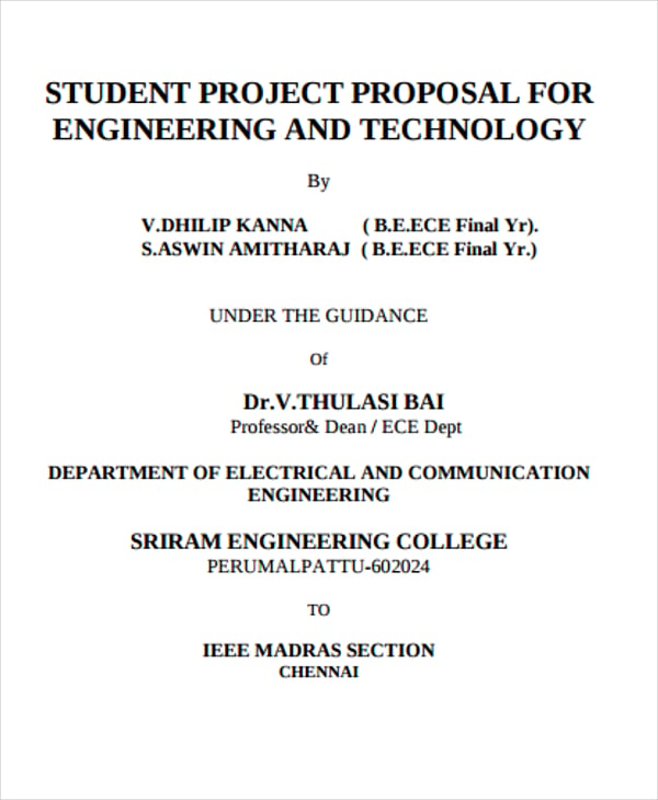 engineering student project proposal