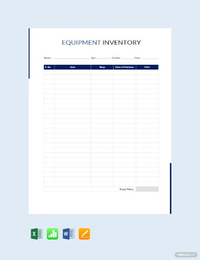 10+ Equipment Inventory List Templates - Free Samples, Examples, Format ...