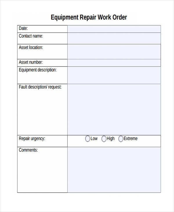 manufacturing order template