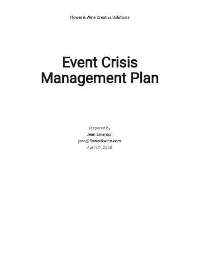 event crisis management plan template