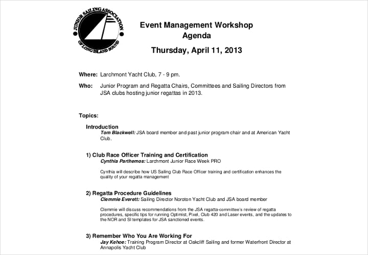 event management agenda1
