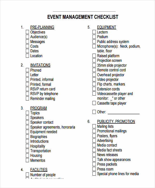 39 Checklist Templates in PDF