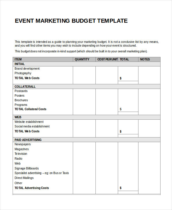 16+ Marketing Budget Templates - Free Sample, Example, Format Download