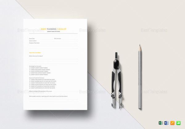 event planning checklist template