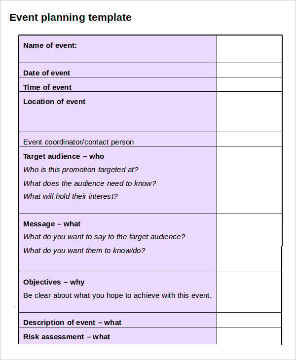 event promotion business plan template