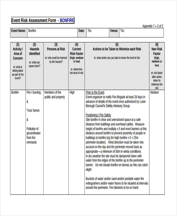 30+ Risk Assessment Samples