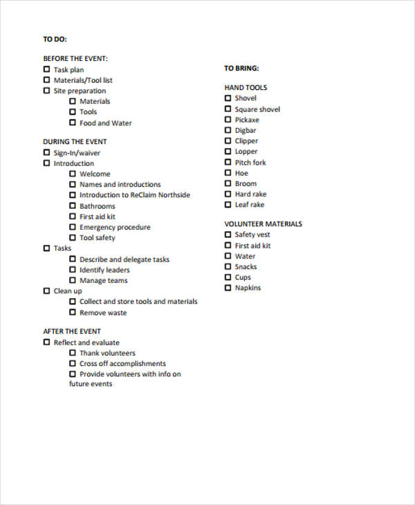 5+ Event To-Do List Templates - Free Samples, Examples Format Download