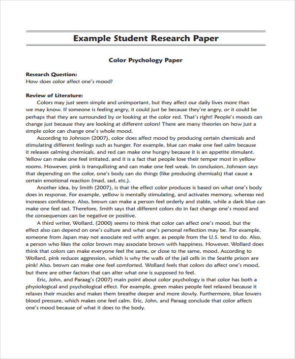 short research paper sample