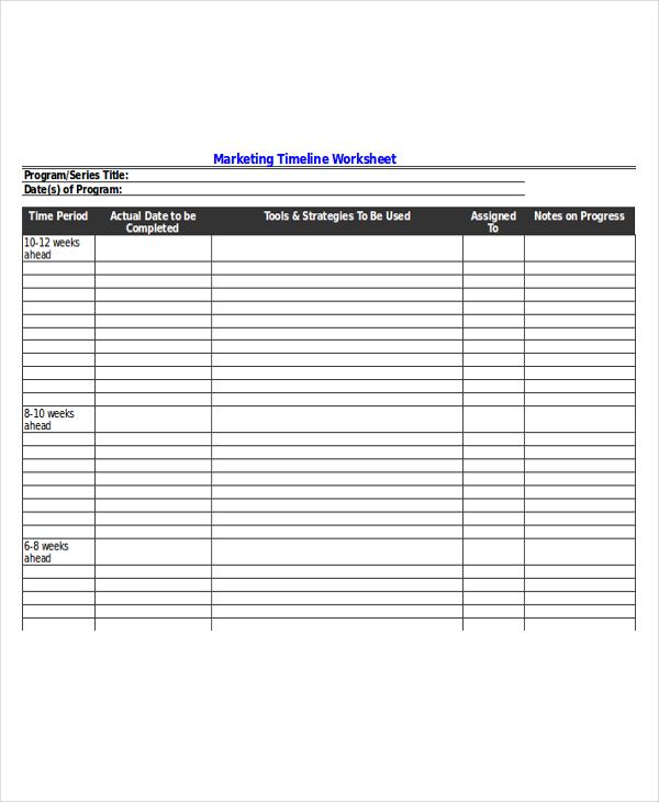 Timeline Templates in Excel - 6+ Free Excel Download