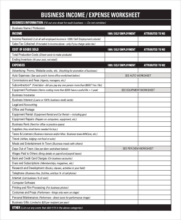 33+ Expense Sheet Templates