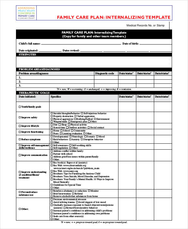 Care Plan Template 16 Word PDF Format Download