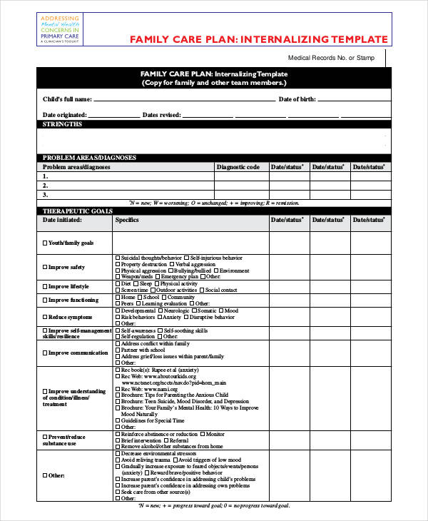 Care Plan Template 16 Word Pdf Format Download
