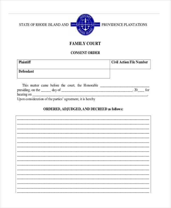 Consent Order Forms 11 Free Word PDF Format Download Consent Order Forms 11 Free Word PDF Format Download