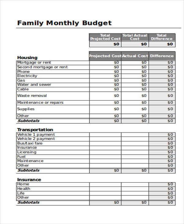 family monthly budget4