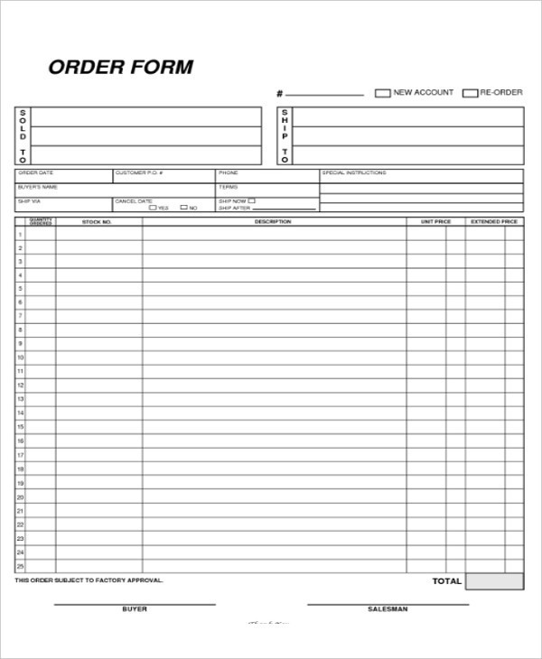 Fashion Order Form - 5+ Free Word, PDF Format Download