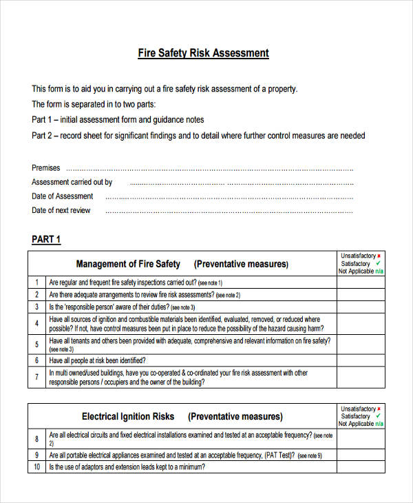 fire safety risk assessment