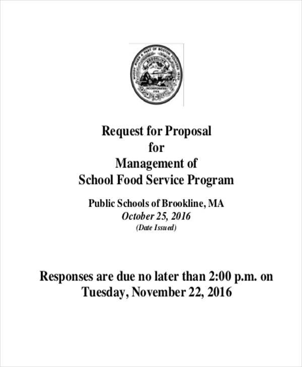 food service request for proposal
