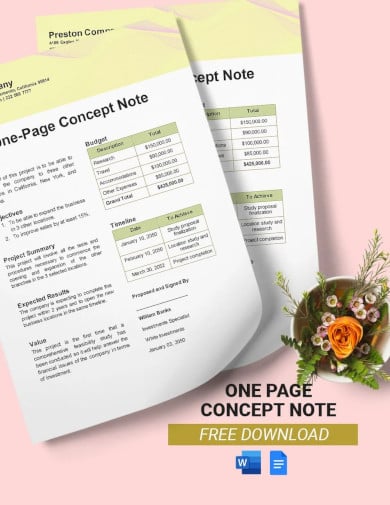 free concept note sample