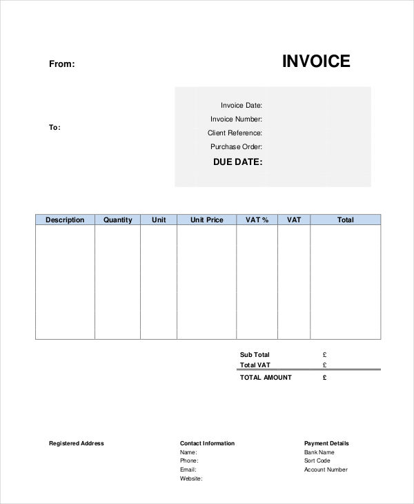 sample invoice for small business