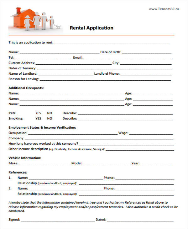 28+ Rental Application in PDF