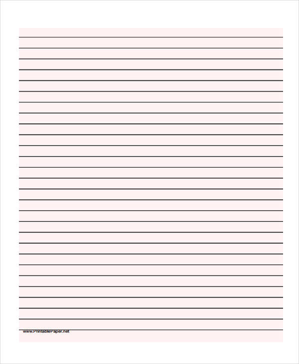 free lined writing paper