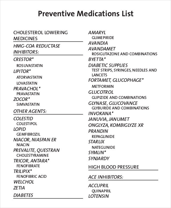 9+ Medication List Templates - Free Samples, Examples Format Download