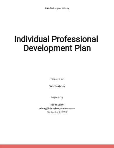 free sample individual professional development plan template