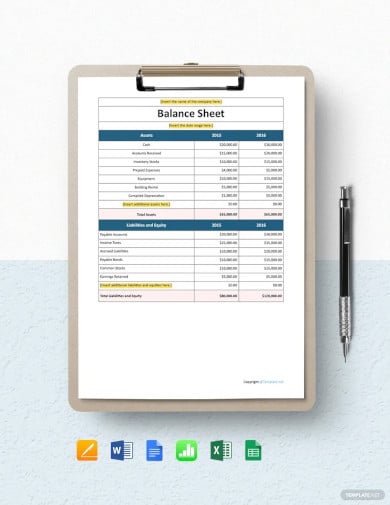 free simple it company balance sheet template