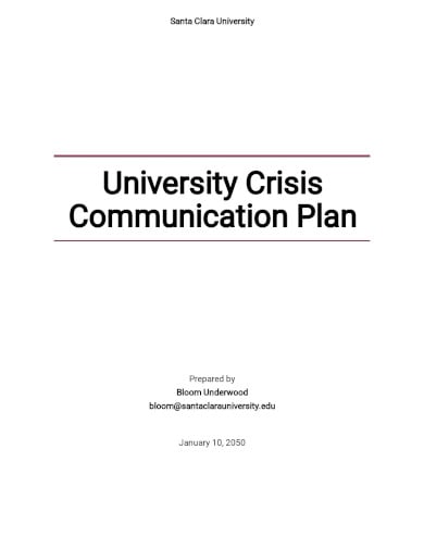 free university crisis communication plan template